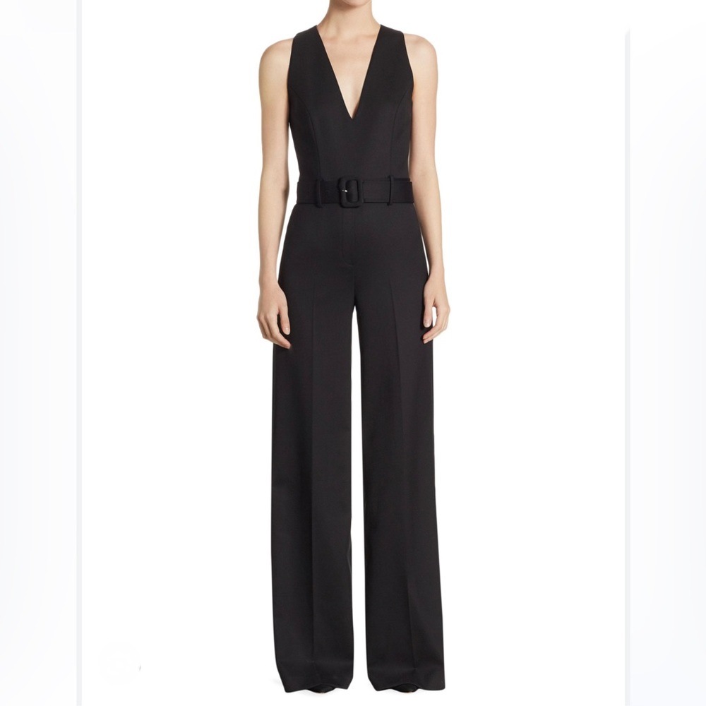 Theory Black V-Neck Sleeveless Jumpsuit Sz00